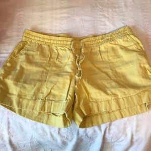 Yellow linen shorts